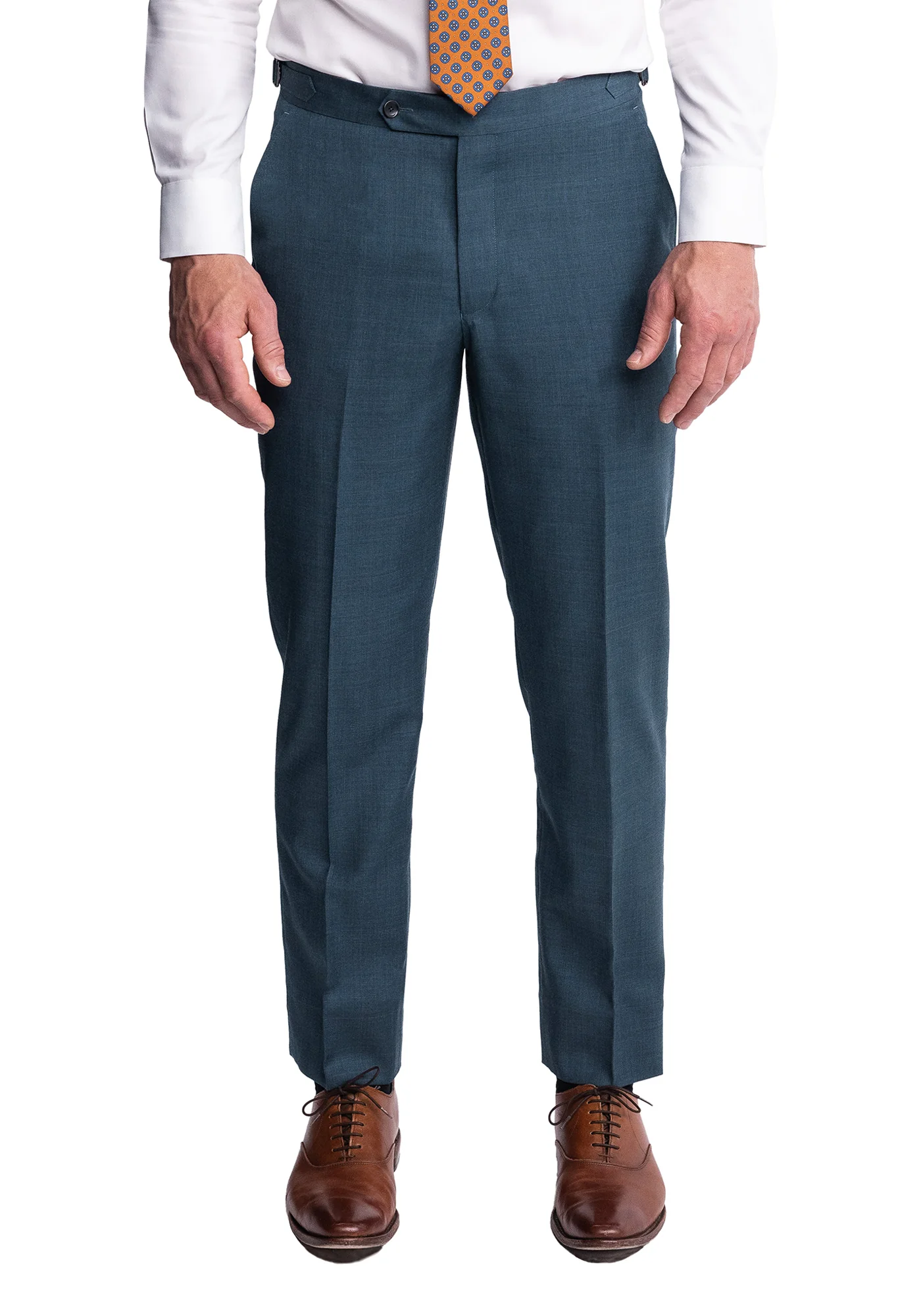 Teal Glen Plaid Merino Suit - Image 7