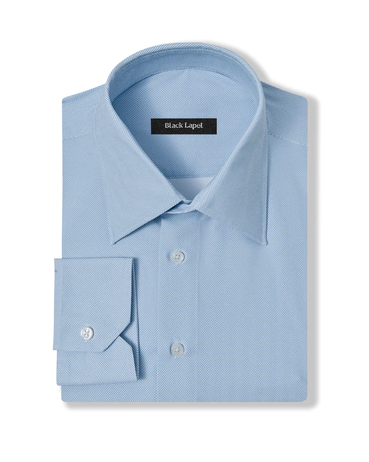 Ultra Comfort Blue Herringbone Dress Shirt