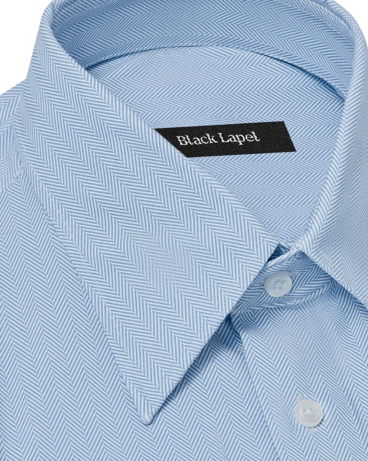 Ultra Comfort Blue Herringbone Dress Shirt - Image 2